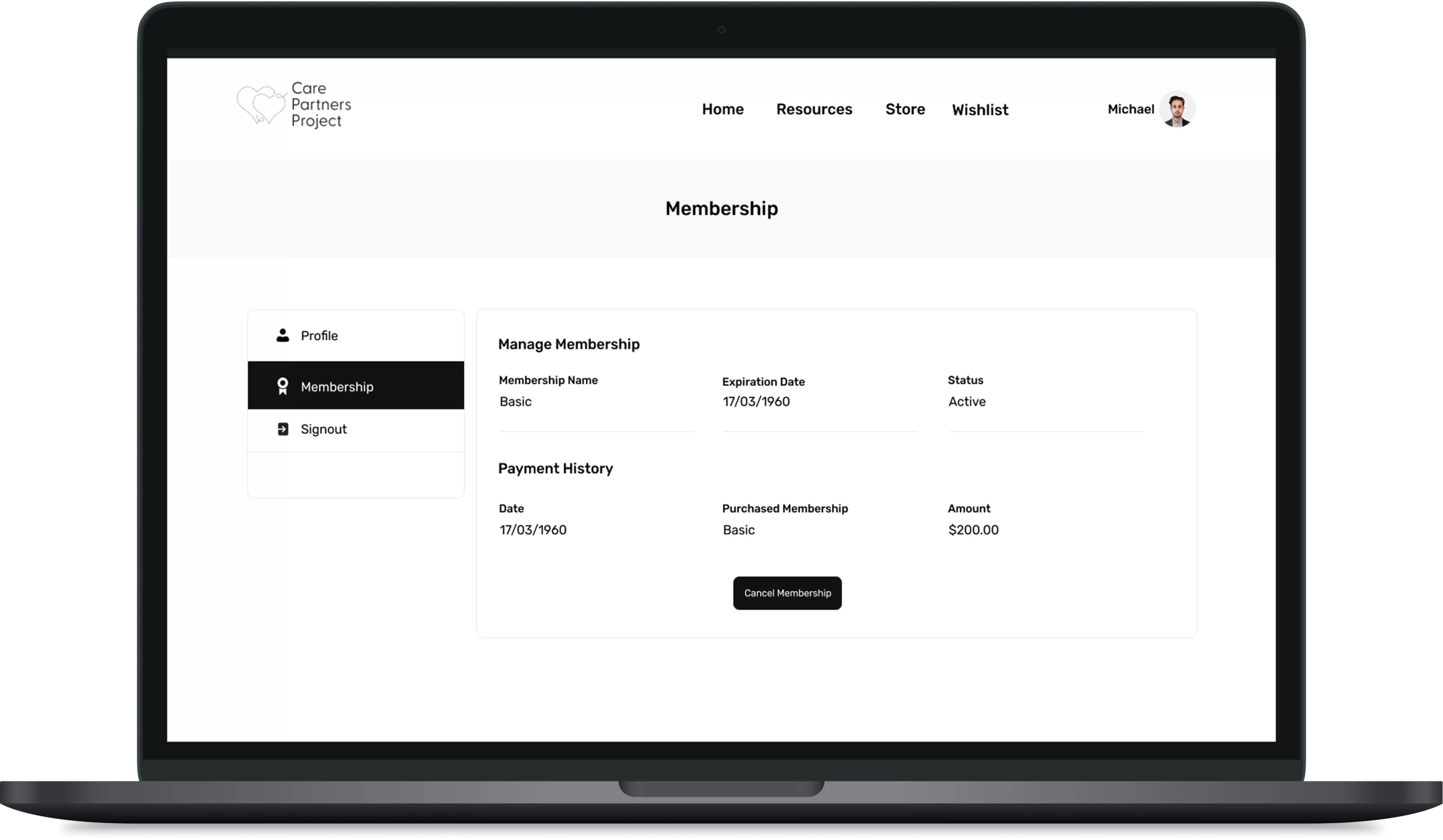 CPP Membership Screen