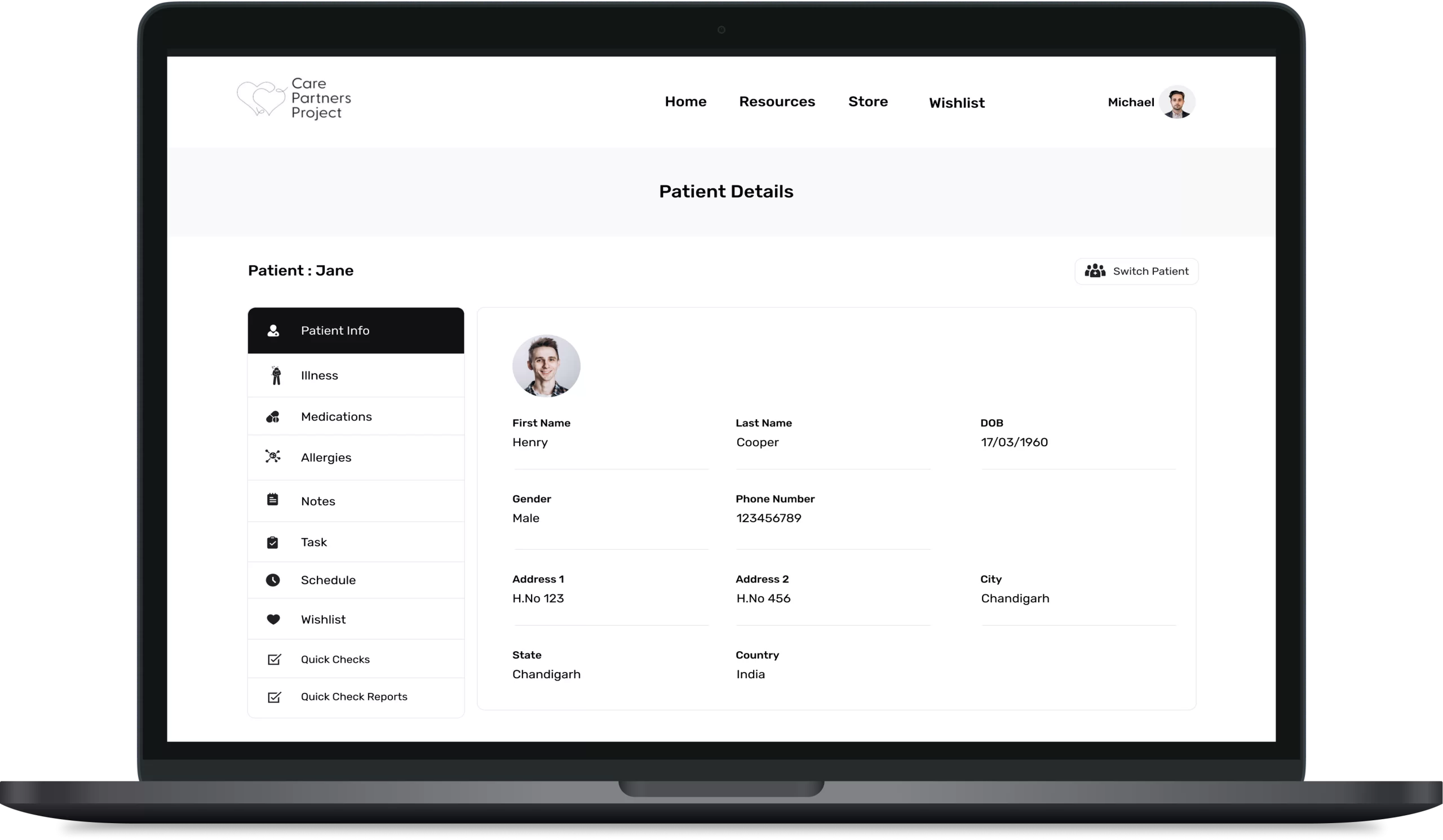 CPP Patient Details Screen
