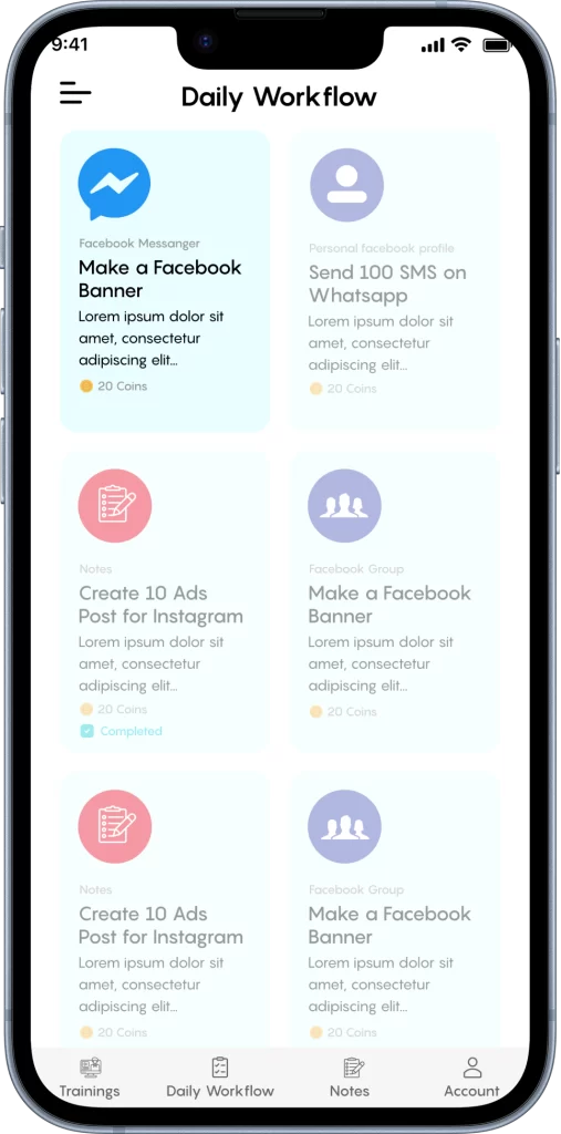 Life Actiavted Brands Daily Workflow screen