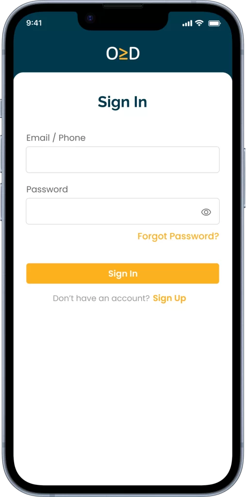 Overdims Sign-In Screen